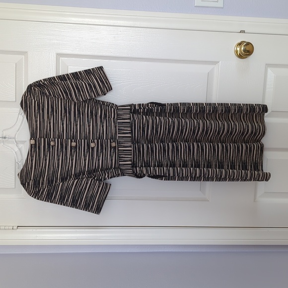 Trina Turk Striped Sheath Dress with Matching Belt - Picture 4 of 9